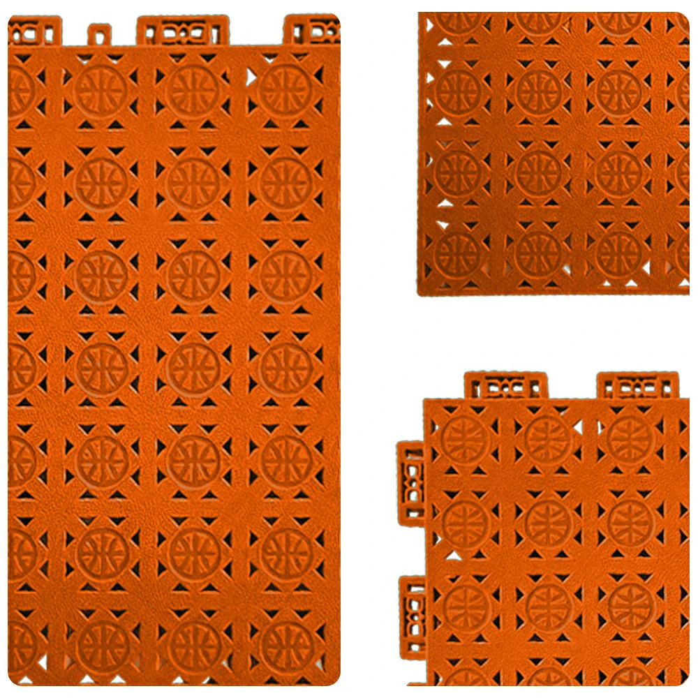 DUNK MASTER Interlocking Sports Floor Tiles - Anti-Slip Shock Absorbing Modular Court Flooring 10/20/30 Square Meters Basketball Court Outdoor Use - Orange - Image 3