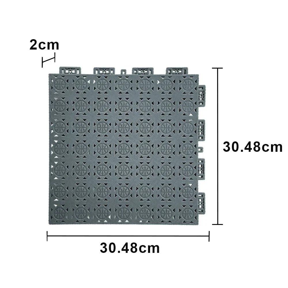 DUNK MASTER Interlocking Sports Floor Tiles - Anti-Slip Shock Absorbing Modular Court Flooring 10/20/30 Square Meters Basketball Court Outdoor Use - Light Grey - Image 5