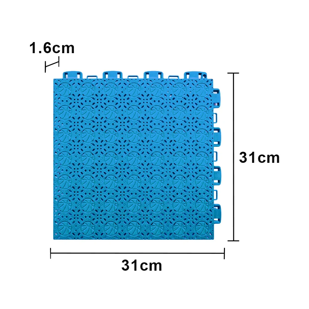 DUNK MASTER Interlocking Sports Floor Tiles - Anti-Slip Shock Absorbing Modular Court Flooring 10/20/30  Square Meters Basketball Court Outdoor Use - Blue - Image 5