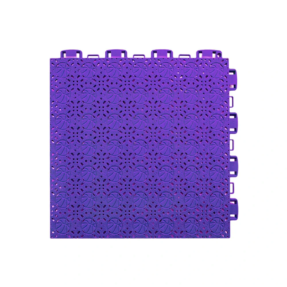 DUNK MASTER Interlocking Sports Floor Tiles - Anti-Slip Shock Absorbing Modular Court Flooring 10/20/30  Square Meters Basketball Court Outdoor Use - Purple