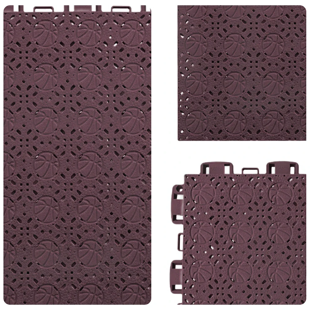 DUNK MASTER Interlocking Sports Floor Tiles - Anti-Slip Shock Absorbing Modular Court Flooring 10/20/30  Square Meters Basketball Court Outdoor Use - Coffee - Image 3