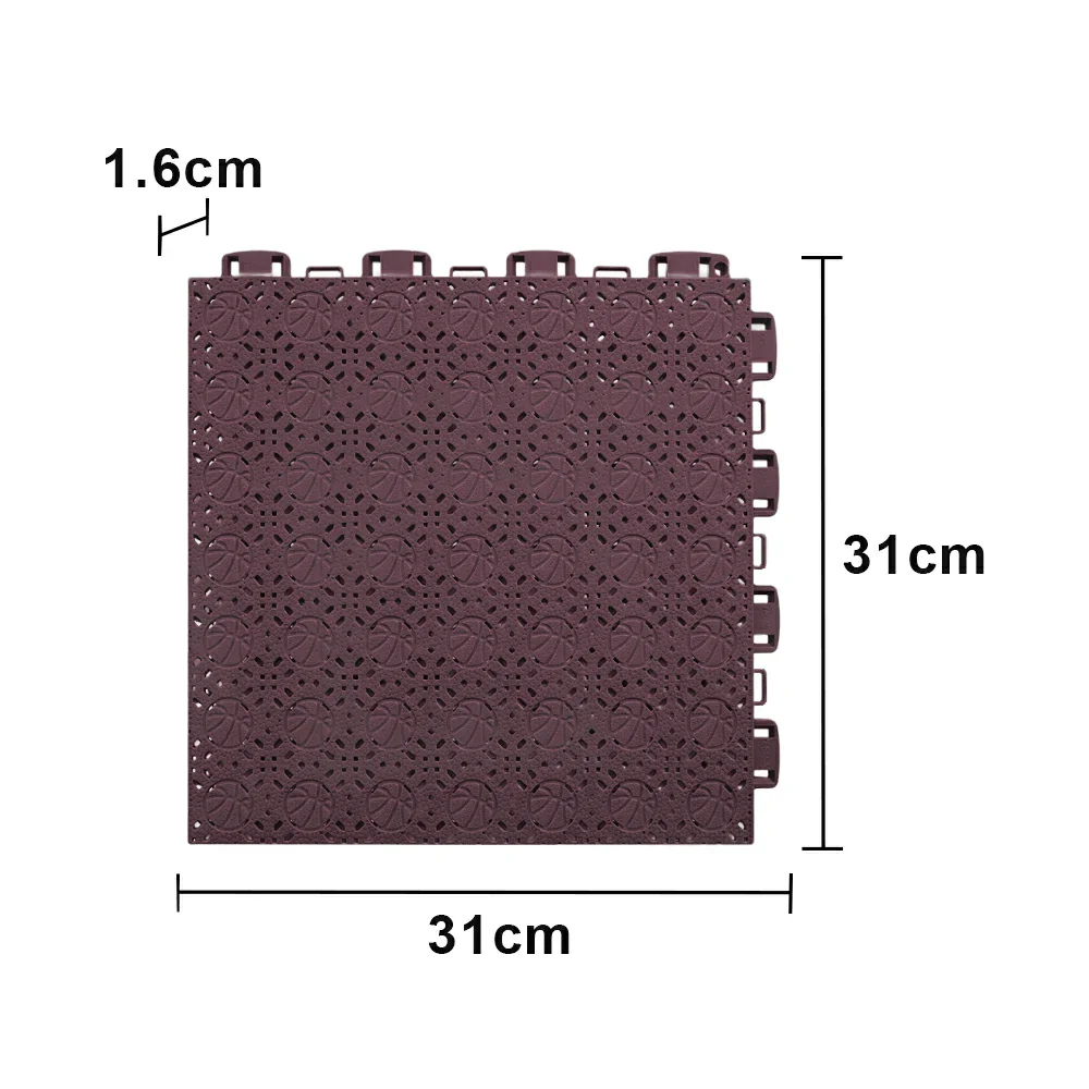 DUNK MASTER Interlocking Sports Floor Tiles - Anti-Slip Shock Absorbing Modular Court Flooring 10/20/30  Square Meters Basketball Court Outdoor Use - Coffee - Image 5