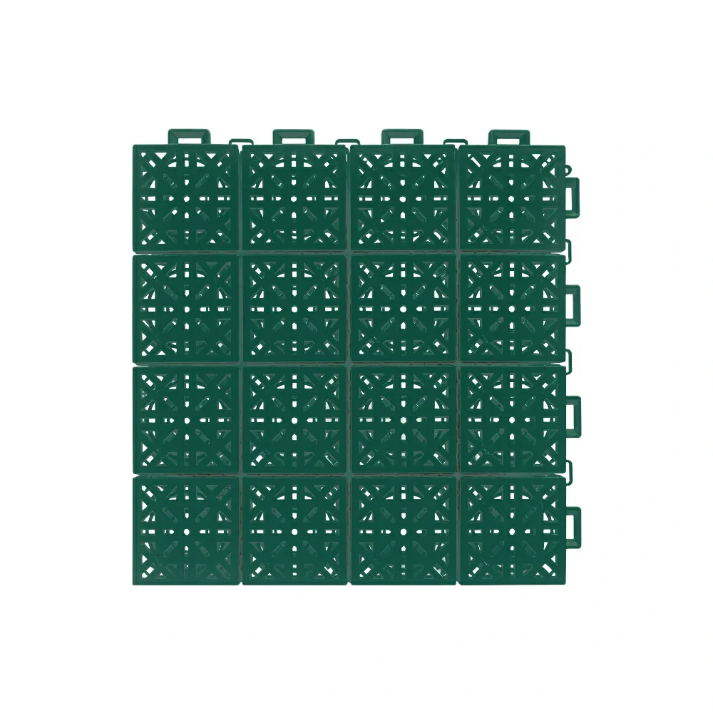 DUNK MASTER Interlocking Sports Floor Tiles - Anti-Slip Shock Absorbing Modular Court Flooring 10/20/30 Square Meters Basketball Court Outdoor Use - Dark Green