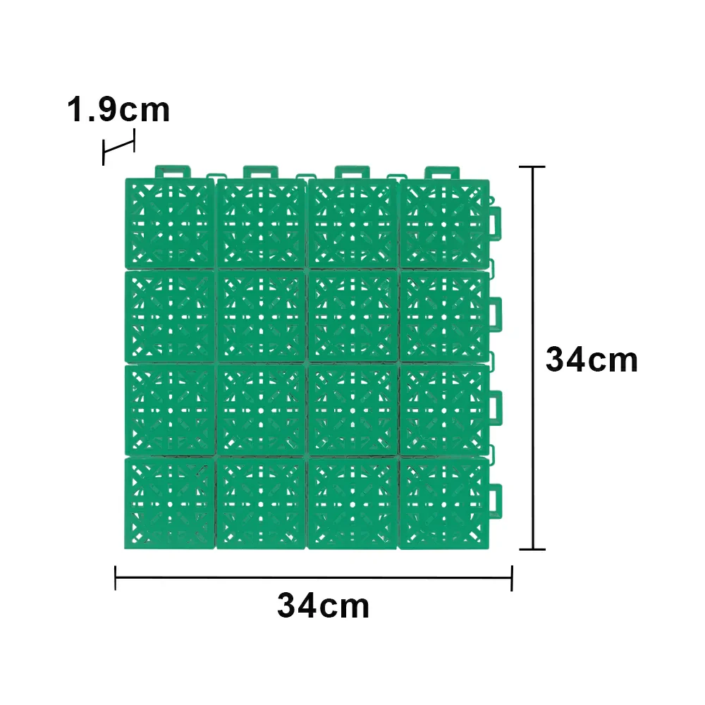 DUNK MASTER Interlocking Sports Floor Tiles - Anti-Slip Shock Absorbing Modular Court Flooring 10/20/30 Square Meters Basketball Court Outdoor Use - Grass Green - Image 5