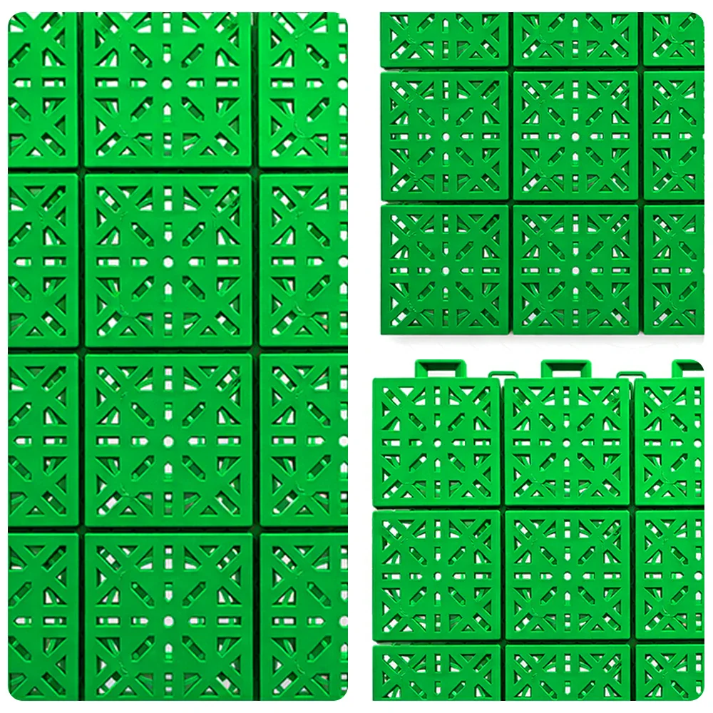DUNK MASTER Interlocking Sports Floor Tiles - Anti-Slip Shock Absorbing Modular Court Flooring 10/20/30 Square Meters Basketball Court Outdoor Use - Apple Green - Image 3