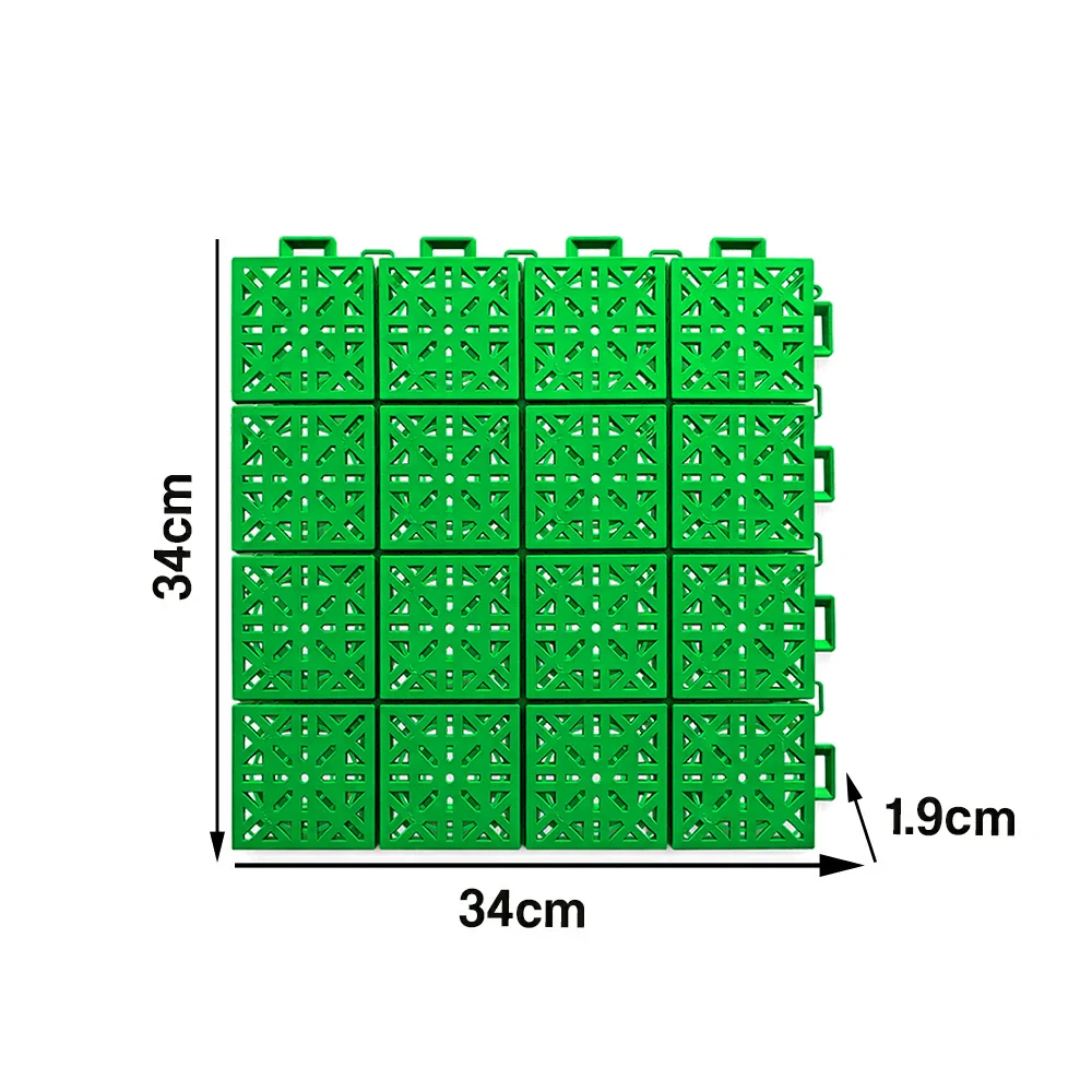 DUNK MASTER Interlocking Sports Floor Tiles - Anti-Slip Shock Absorbing Modular Court Flooring 10/20/30 Square Meters Basketball Court Outdoor Use - Apple Green - Image 5