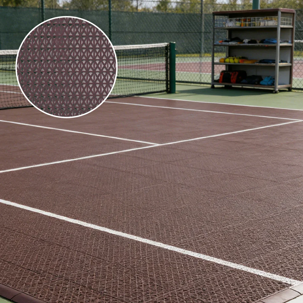 DUNK MASTER Interlocking Sports Floor Tiles - Double Layer Anti-Slip Basketball Court Flooring Modular Tiles 10/20/30 Square Meters - Coffee - Image 4