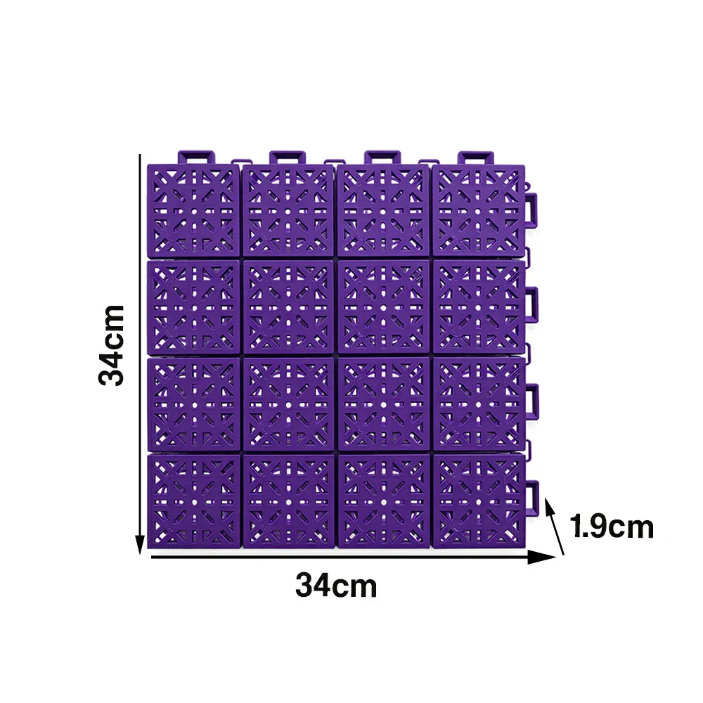 DUNK MASTER Interlocking Sports Floor Tiles - Anti-Slip Shock Absorbing Modular Court Flooring 10/20/30 Square Meters Basketball Court Outdoor Use - Purple - Image 5