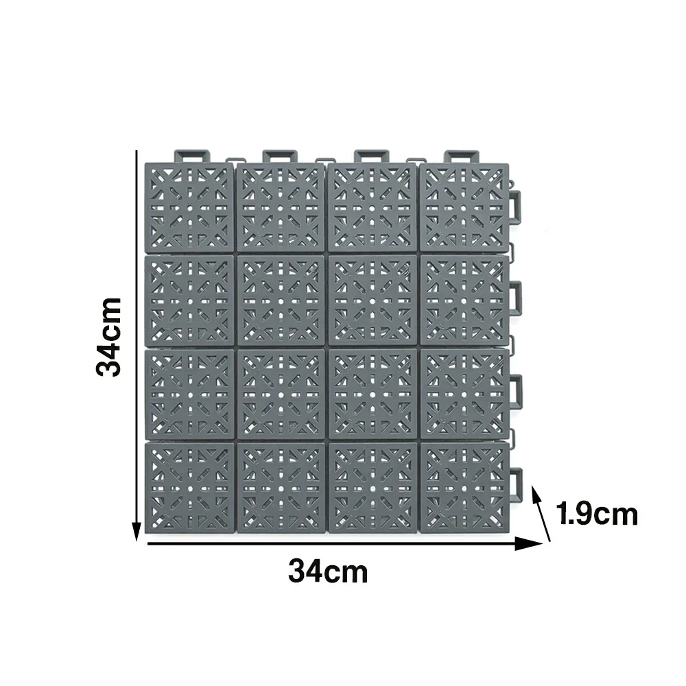 DUNK MASTER Interlocking Sports Floor Tiles - Anti-Slip Shock Absorbing Modular Court Flooring 10/20/30 Square Meters Basketball Court Outdoor Use - Light Grey - Image 5