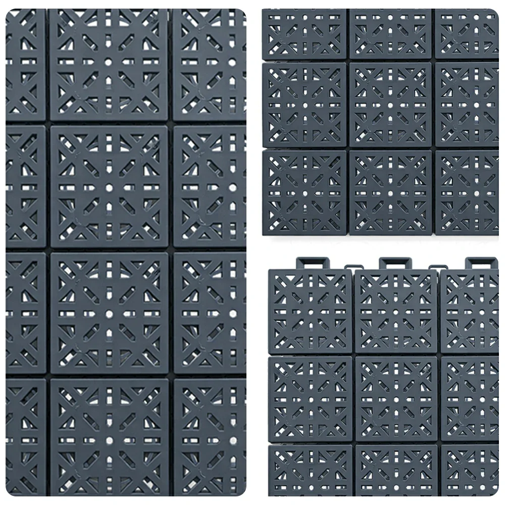 DUNK MASTER Interlocking Sports Floor Tiles - Anti-Slip Shock Absorbing Modular Court Flooring 10/20/30 Square Meters Basketball Court Outdoor Use - Drak Grey - Image 3