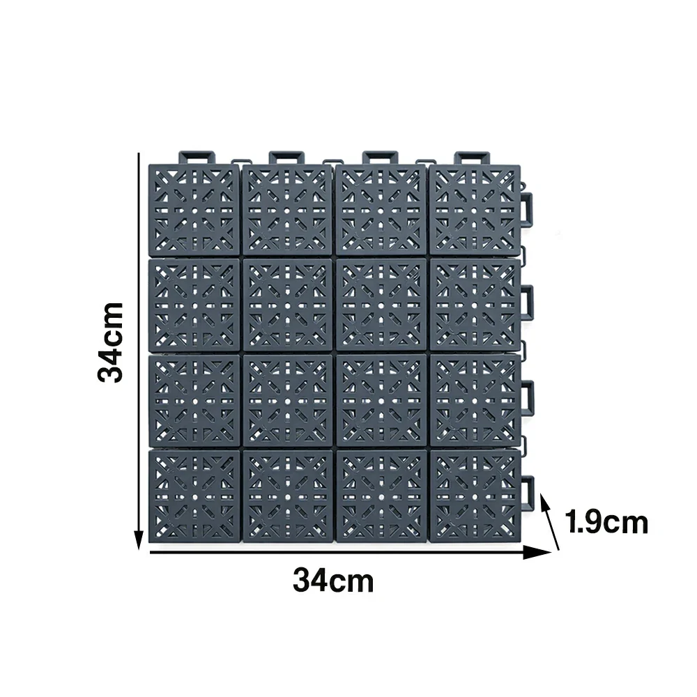 DUNK MASTER Interlocking Sports Floor Tiles - Anti-Slip Shock Absorbing Modular Court Flooring 10/20/30 Square Meters Basketball Court Outdoor Use - Drak Grey - Image 5