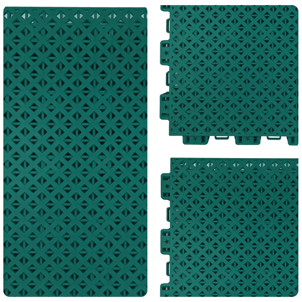 DUNK MASTER Outdoor Interlocking Sports Floor Tiles Anti-Slip Shock Absorbing Basketball Court Flooring 10/20/30 - Dark Green - Image 3