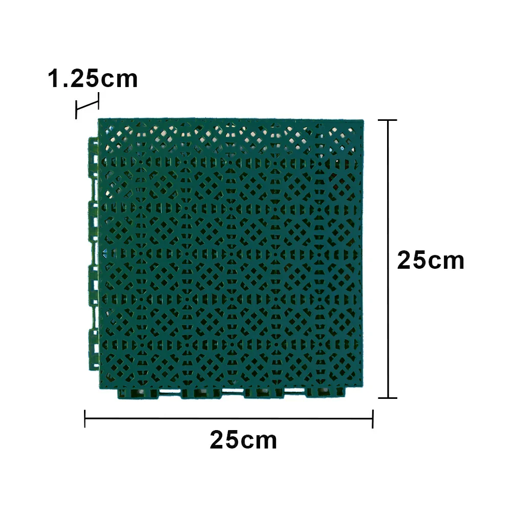DUNK MASTER Interlocking Sports Floor Tiles - Anti-Slip Grid Pattern Court Flooring 25cm Modular Tiles for Basketball Courts 10/20/30 Square Meters - Dark Green - Image 5