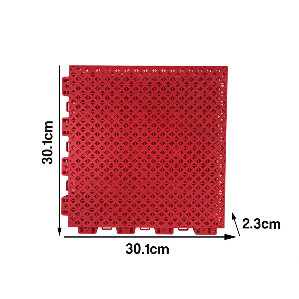 DUNK MASTER Outdoor Interlocking Sports Floor Tiles Anti-Slip Shock Absorbing Basketball Court Flooring 10/20/30 Square Meters - Red - Image 5
