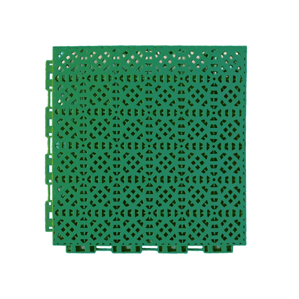 DUNK MASTER Interlocking Sports Floor Tiles - Anti-Slip Grid Pattern Court Flooring 25cm Modular Tiles for Basketball Courts 10/20/30 Square Meters - Grass Green