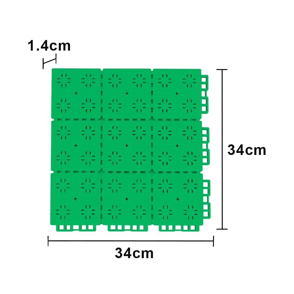 DUNK MASTER Outdoor Interlocking Sports Floor Tiles Anti-Slip Shock Absorbing Basketball Court Flooring 10/20/30 Square Meters - Emerald Green - Image 5