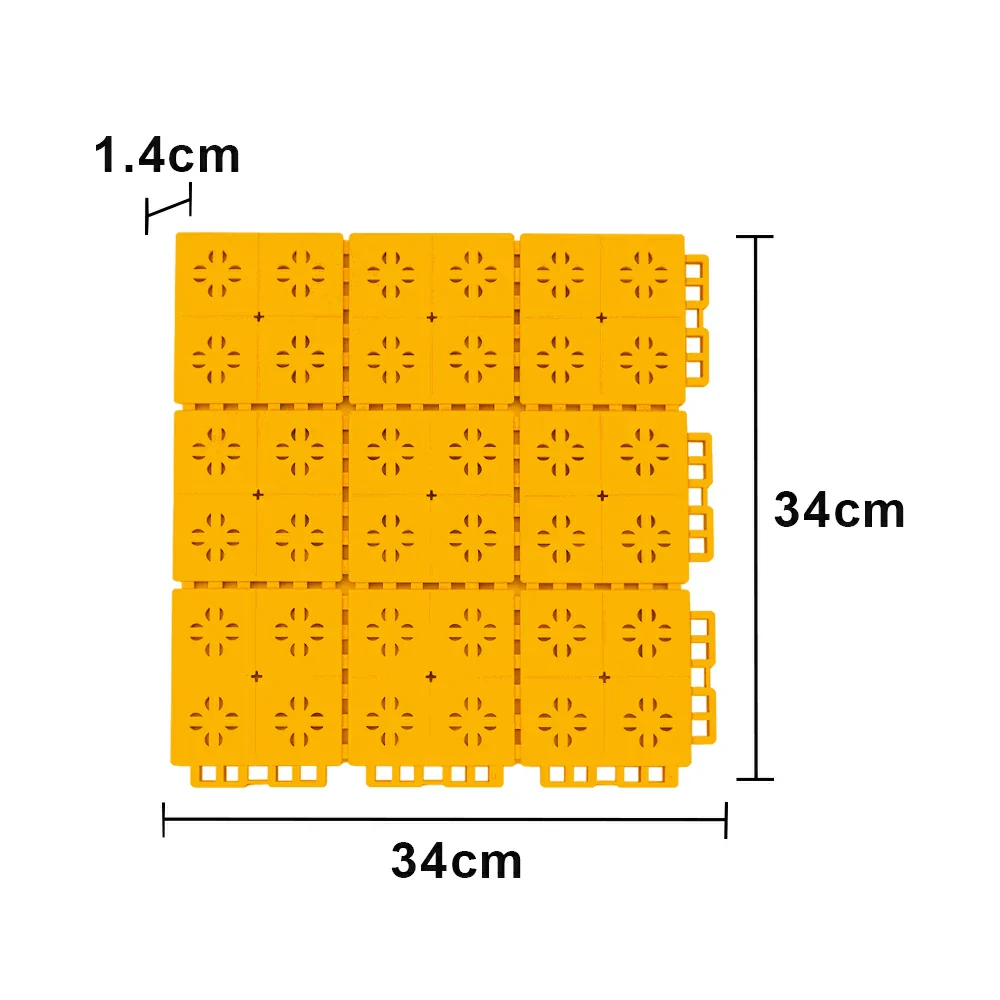 DUNK MASTER Outdoor Interlocking Sports Floor Tiles Anti-Slip Shock Absorbing Basketball Court Flooring 10/20/30 Square Meters - Yellow - Image 5