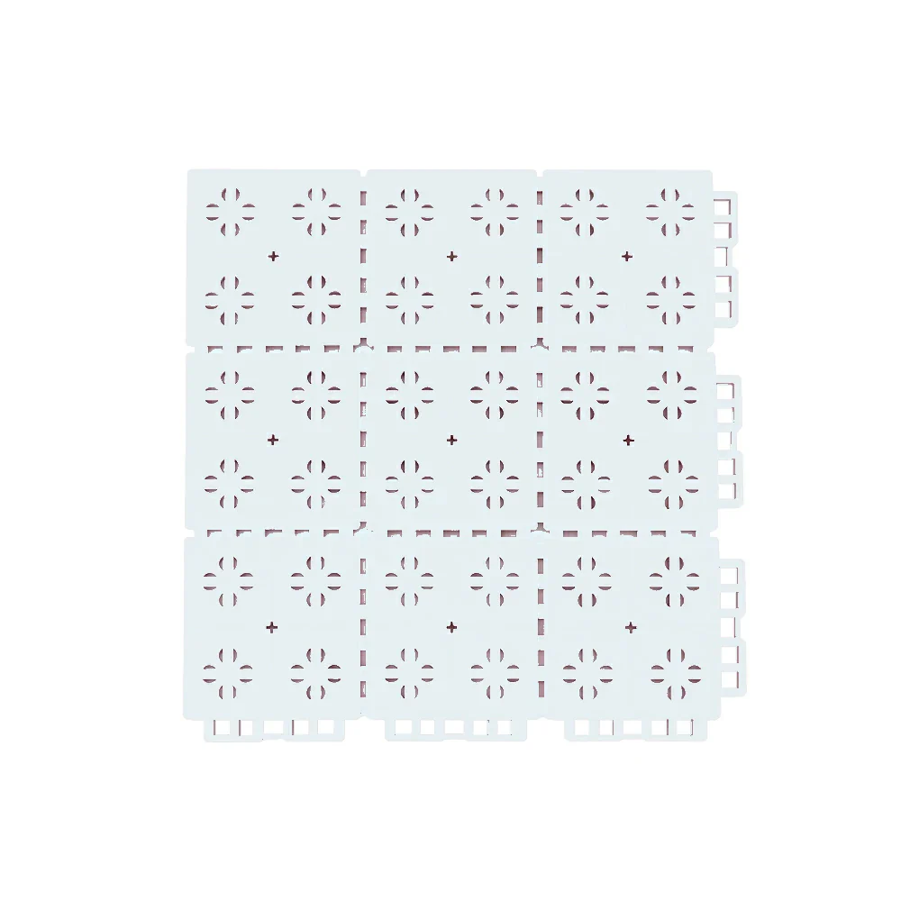 DUNK MASTER Outdoor Interlocking Sports Floor Tiles Anti-Slip Shock Absorbing Basketball Court Flooring 10/20/30 Square Meters - White