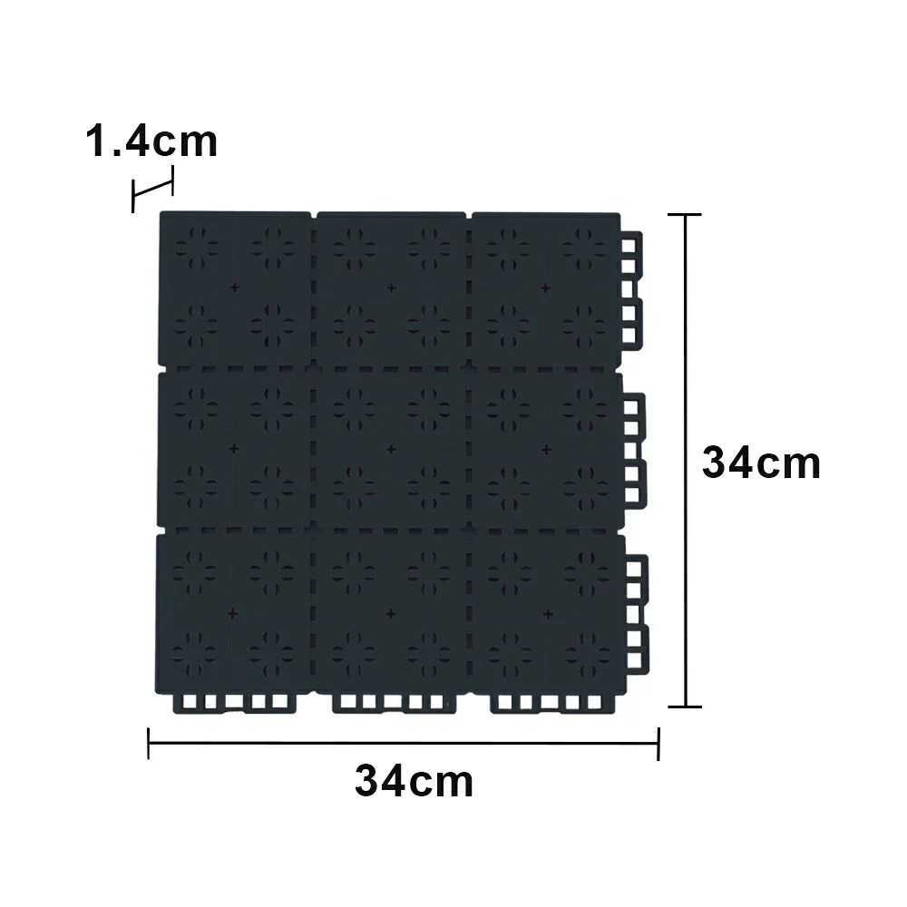 DUNK MASTER Outdoor Interlocking Sports Floor Tiles Anti-Slip Shock Absorbing Basketball Court Flooring 10/20/30 Square Meters - Black - Image 5