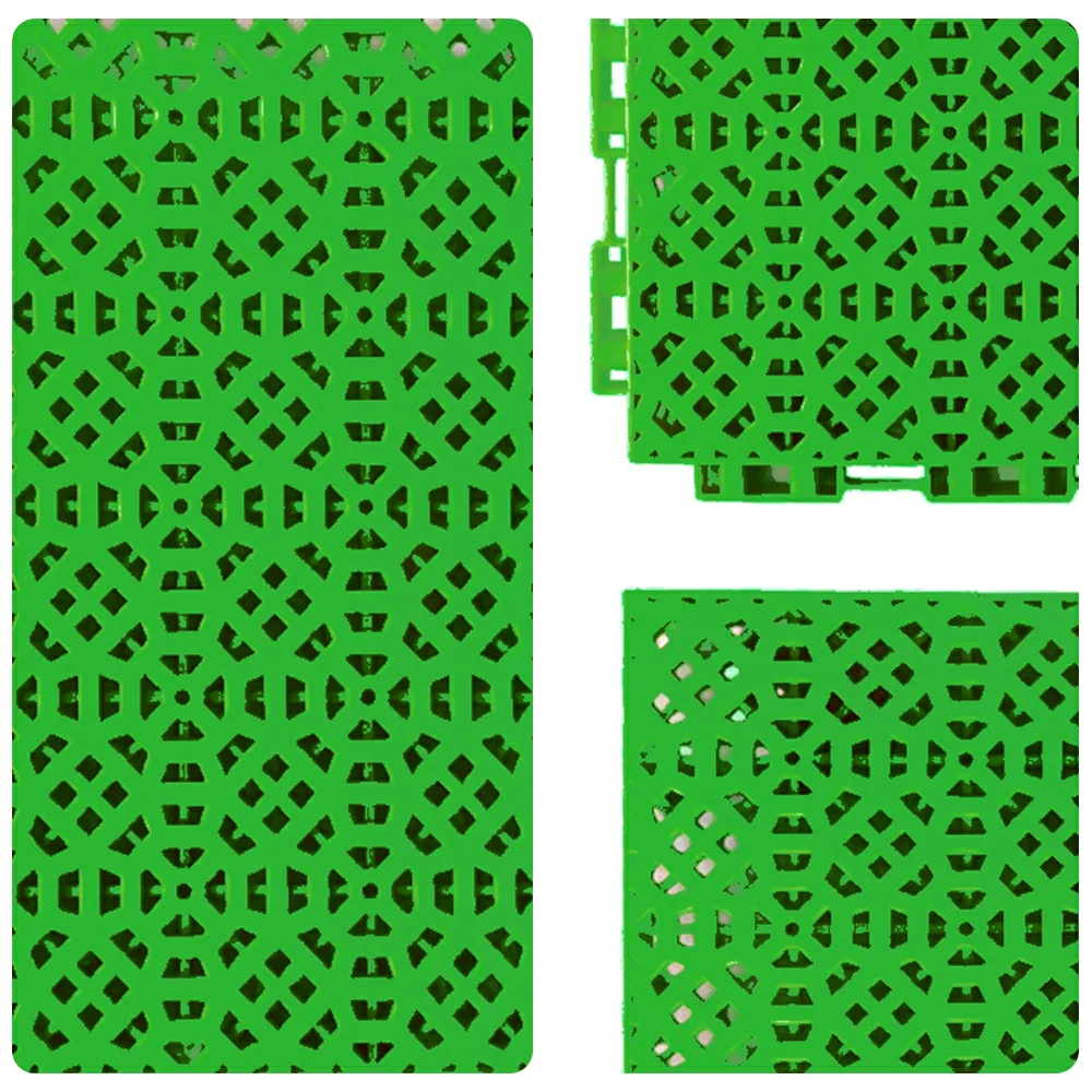 DUNK MASTER Interlocking Sports Floor Tiles - Anti-Slip Grid Pattern Court Flooring 25cm Modular Tiles for Basketball Courts 10/20/30 Square Meters - Apple Green - Image 3