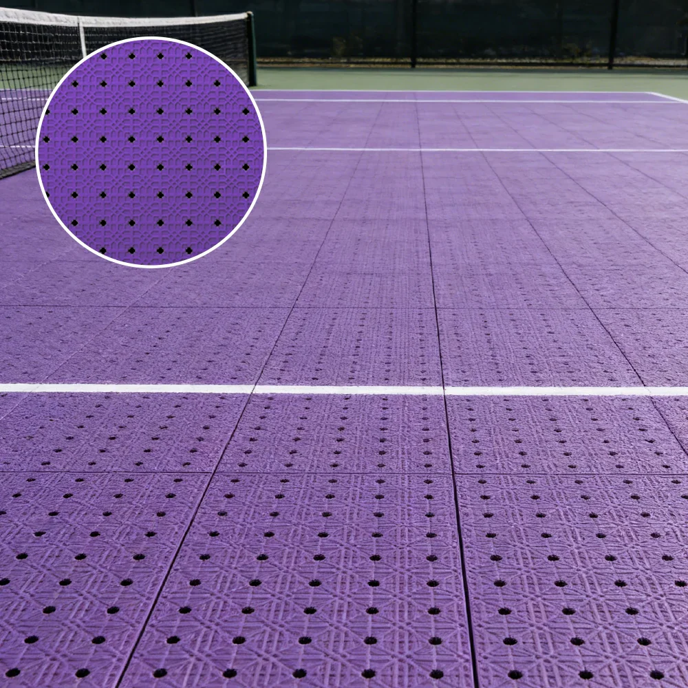 DUNK MASTER Outdoor Interlocking Sports Floor Tiles Anti-Slip Shock Absorbing Basketball Court Flooring 10/20/30 Square Meters - Purple - Image 2