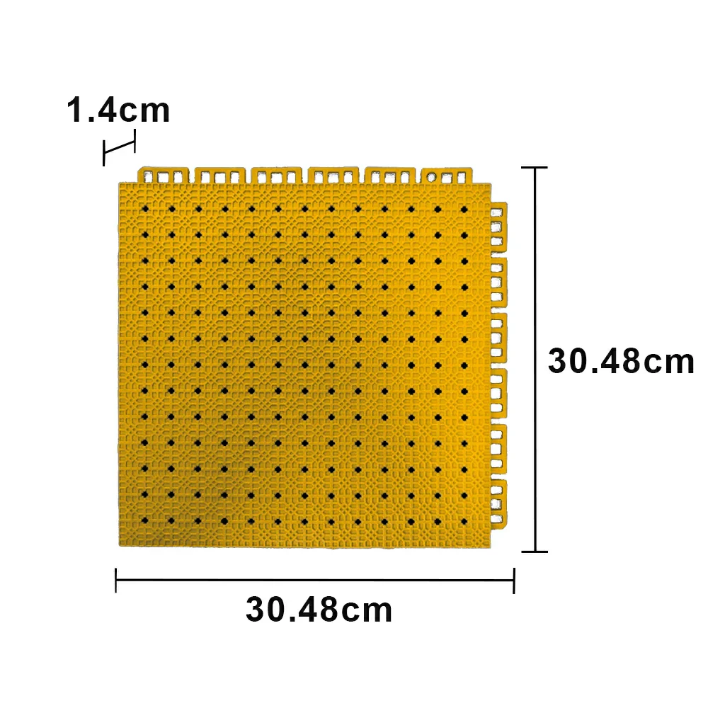 DUNK MASTER Outdoor Interlocking Sports Floor Tiles Anti-Slip Shock Absorbing Basketball Court Flooring 10/20/30 Square Meters - Yellow - Image 5