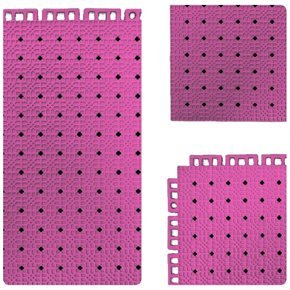 DUNK MASTER Outdoor Interlocking Sports Floor Tiles Anti-Slip Shock Absorbing Basketball Court Flooring 10/20/30 Square Meters - Pink - Image 3