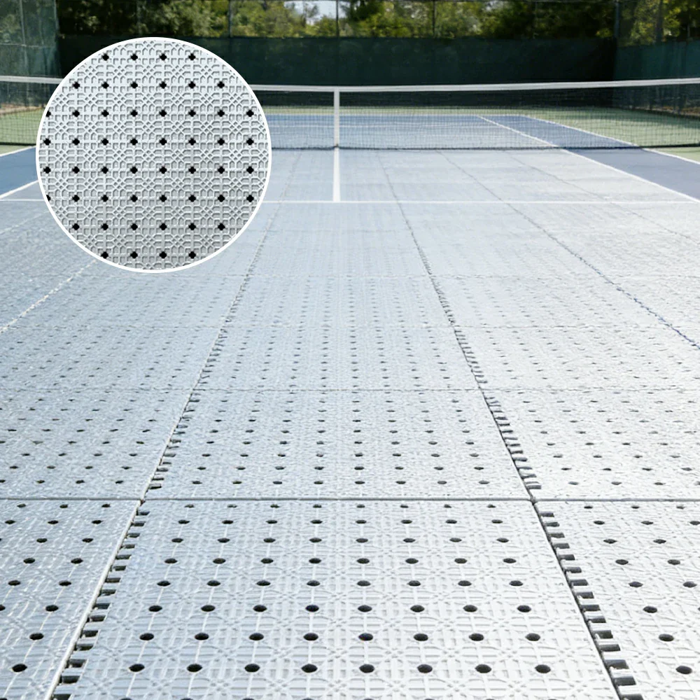 DUNK MASTER Outdoor Interlocking Sports Floor Tiles Anti-Slip Shock Absorbing Basketball Court Flooring 10/20/30 Square Meters - White - Image 2