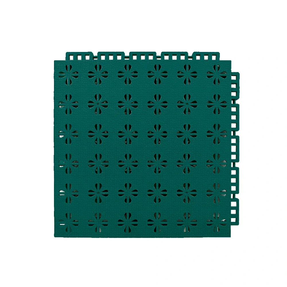 DUNK MASTER Interlocking Sports Court Tiles Anti-Slip Cushioning Drainage Flooring 10/20/30sqm Basketball Court Playground - Dark Green