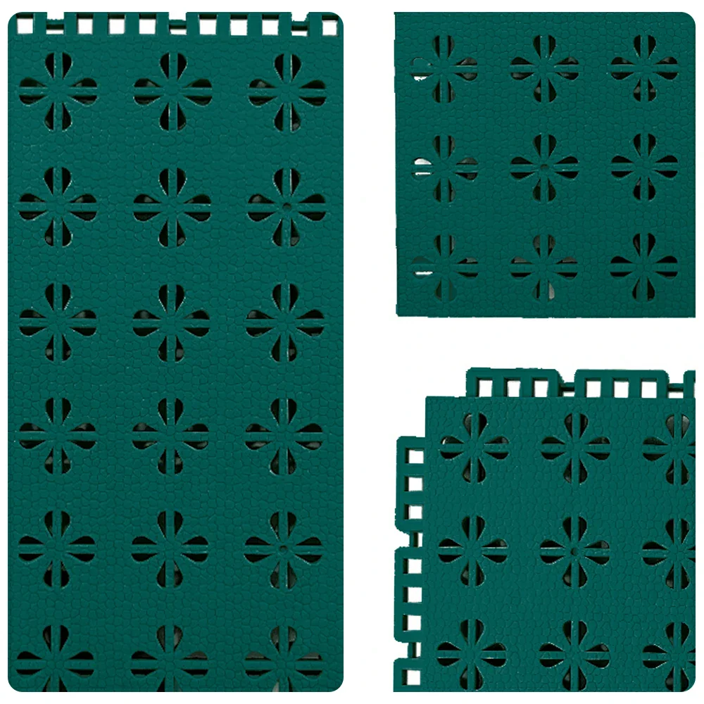 DUNK MASTER Interlocking Sports Court Tiles Anti-Slip Cushioning Drainage Flooring 10/20/30sqm Basketball Court Playground - Dark Green - Image 3