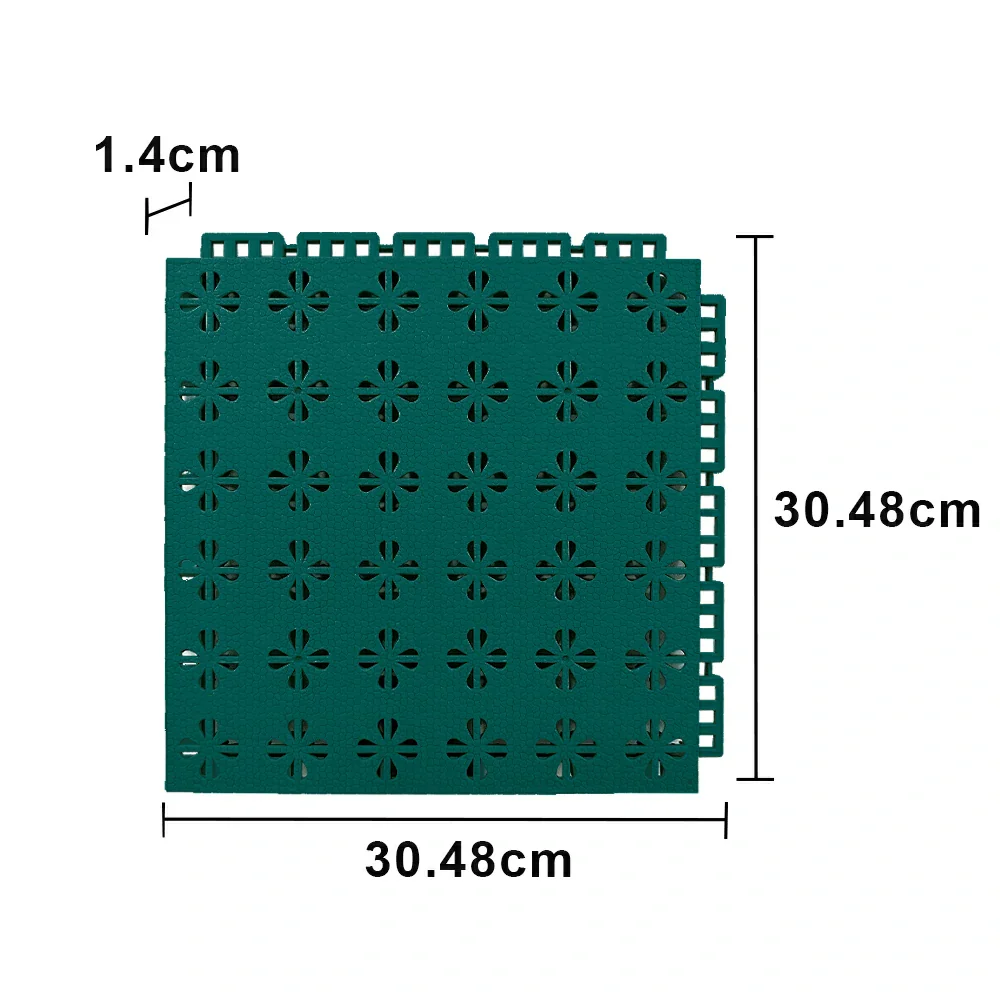 DUNK MASTER Interlocking Sports Court Tiles Anti-Slip Cushioning Drainage Flooring 10/20/30sqm Basketball Court Playground - Dark Green - Image 5