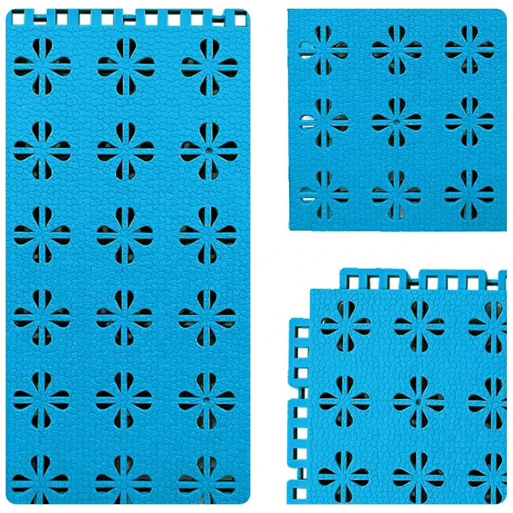 DUNK MASTER Interlocking Sports Court Tiles Anti-Slip Cushioning Drainage Flooring 10/20/30sqm Basketball Court Playground - Blue - Image 3