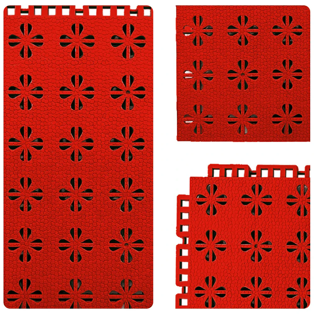 DUNK MASTER Interlocking Sports Court Tiles Anti-Slip Cushioning Drainage Flooring 10/20/30sqm Basketball Court Playground - Red - Image 3