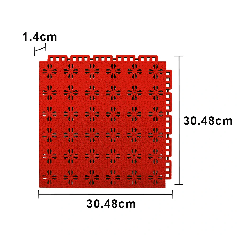 DUNK MASTER Interlocking Sports Court Tiles Anti-Slip Cushioning Drainage Flooring 10/20/30sqm Basketball Court Playground - Red - Image 5