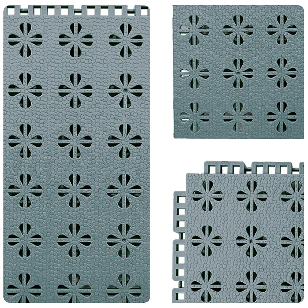 DUNK MASTER Interlocking Sports Court Tiles Anti-Slip Cushioning Drainage Flooring 10/20/30sqm Basketball Court Playground - Light Grey - Image 3