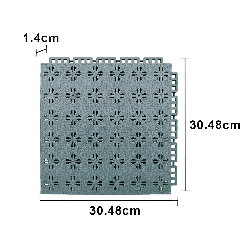 DUNK MASTER Interlocking Sports Court Tiles Anti-Slip Cushioning Drainage Flooring 10/20/30sqm Basketball Court Playground - Light Grey - Image 5