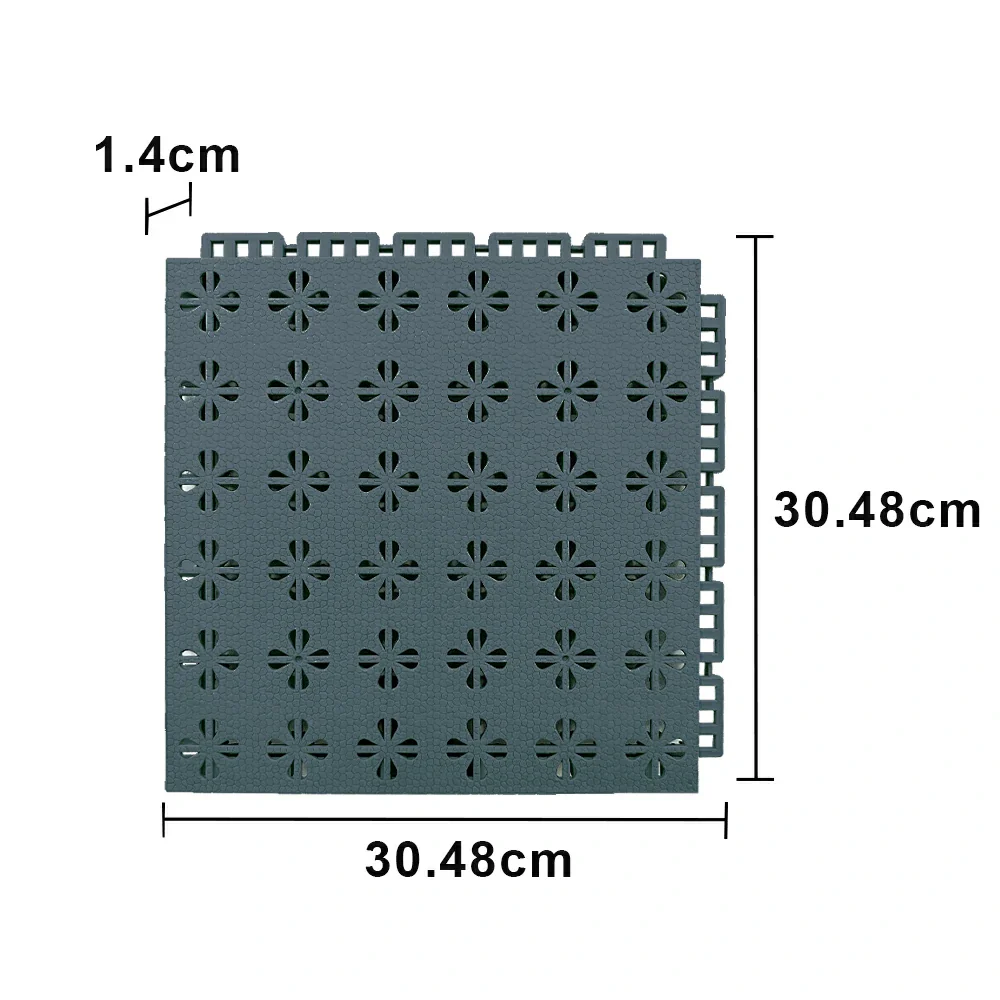 DUNK MASTER Interlocking Sports Court Tiles Anti-Slip Cushioning Drainage Flooring 10/20/30sqm Basketball Court Playground - Dark Grey - Image 5