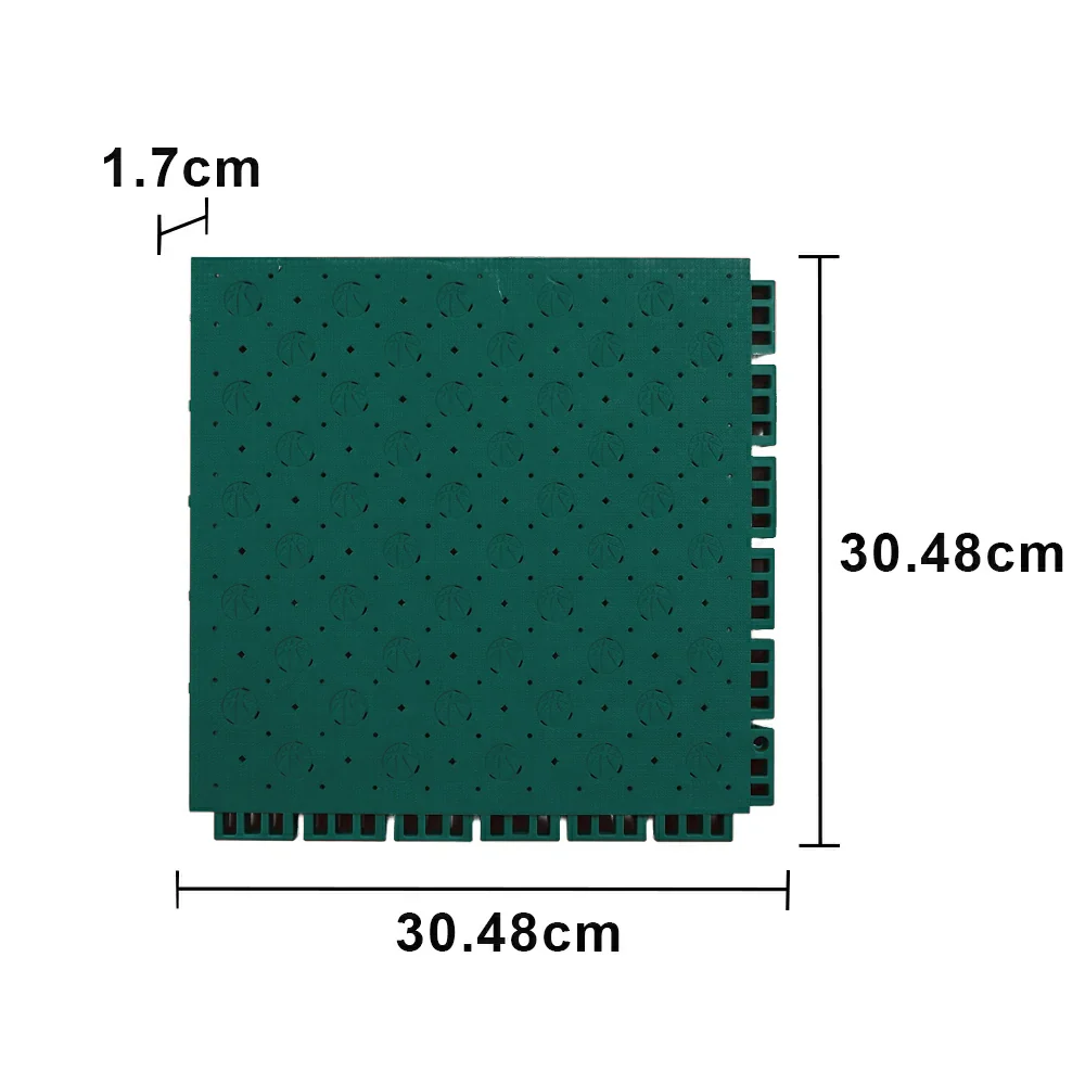 DUNK MASTER Outdoor Sports Flooring Tiles Interlocking Anti-Slip Court Floor 30.48cm Modular Tiles 10/20/30sqm Basketball Court Playground - Dark Green - Image 5