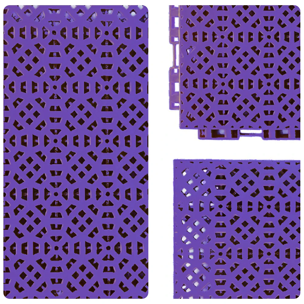 DUNK MASTER Interlocking Sports Floor Tiles - Anti-Slip Grid Pattern Court Flooring 25cm Modular Tiles for Basketball Courts 10/20/30 Square Meters - Purple - Image 3