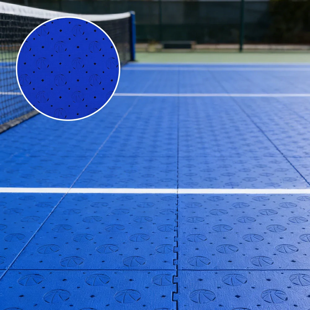 DUNK MASTER Outdoor Sports Flooring Tiles Interlocking Anti-Slip Court Floor 30.48cm Modular Tiles 10/20/30sqm Basketball Court Playground - Royal Blue - Image 4