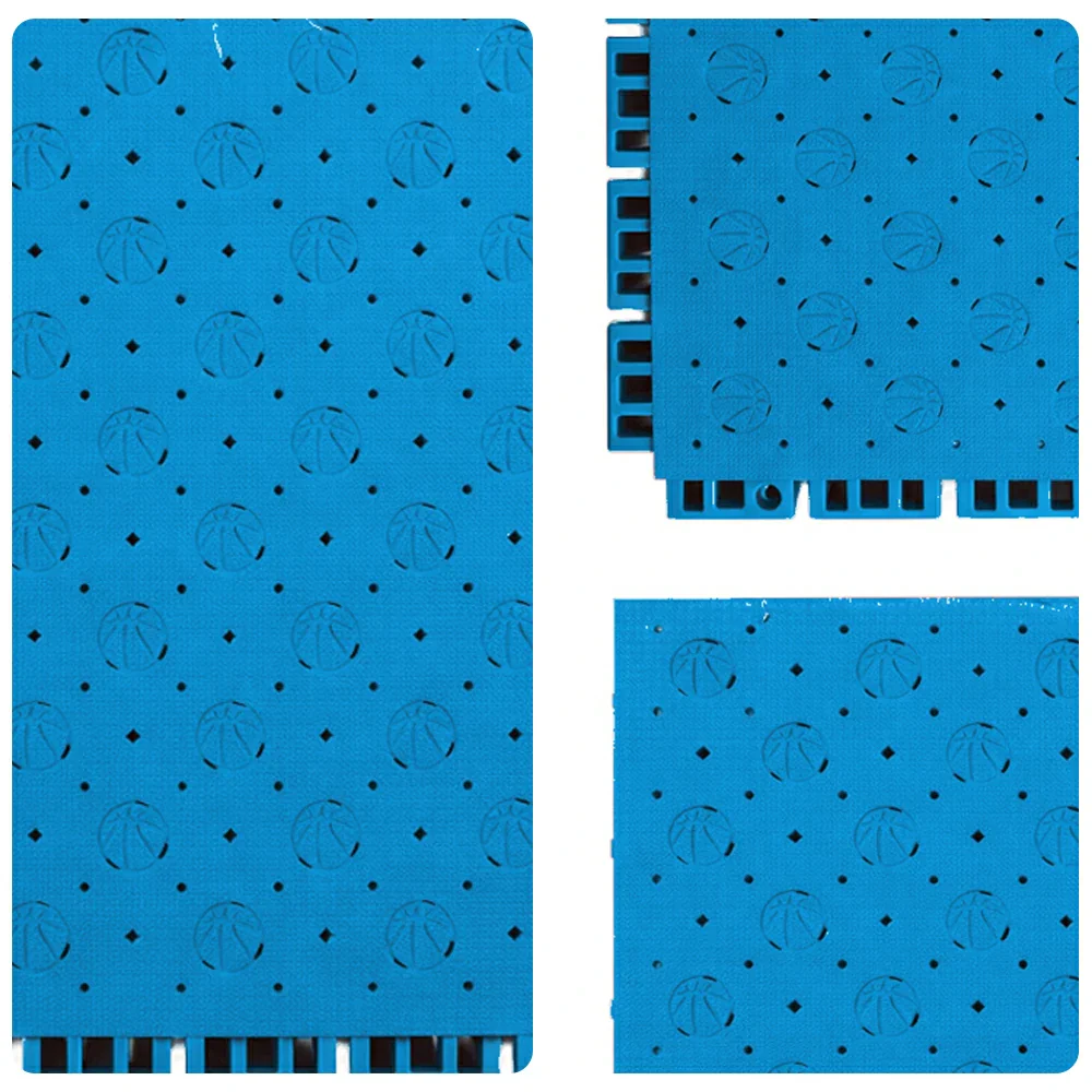 DUNK MASTER Outdoor Sports Flooring Tiles Interlocking Anti-Slip Court Floor 30.48cm Modular Tiles 10/20/30sqm Basketball Court Playground - Blue - Image 3