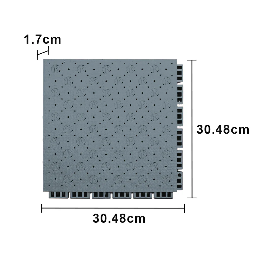 DUNK MASTER Outdoor Sports Flooring Tiles Interlocking Anti-Slip Court Floor 30.48cm Modular Tiles 10/20/30sqm Basketball Court Playground - Light Grey - Image 5