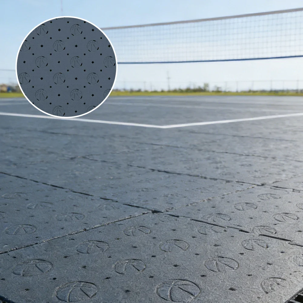 DUNK MASTER Outdoor Sports Flooring Tiles Interlocking Anti-Slip Court Floor 30.48cm Modular Tiles 10/20/30sqm Basketball Court Playground - Dark Grey - Image 4