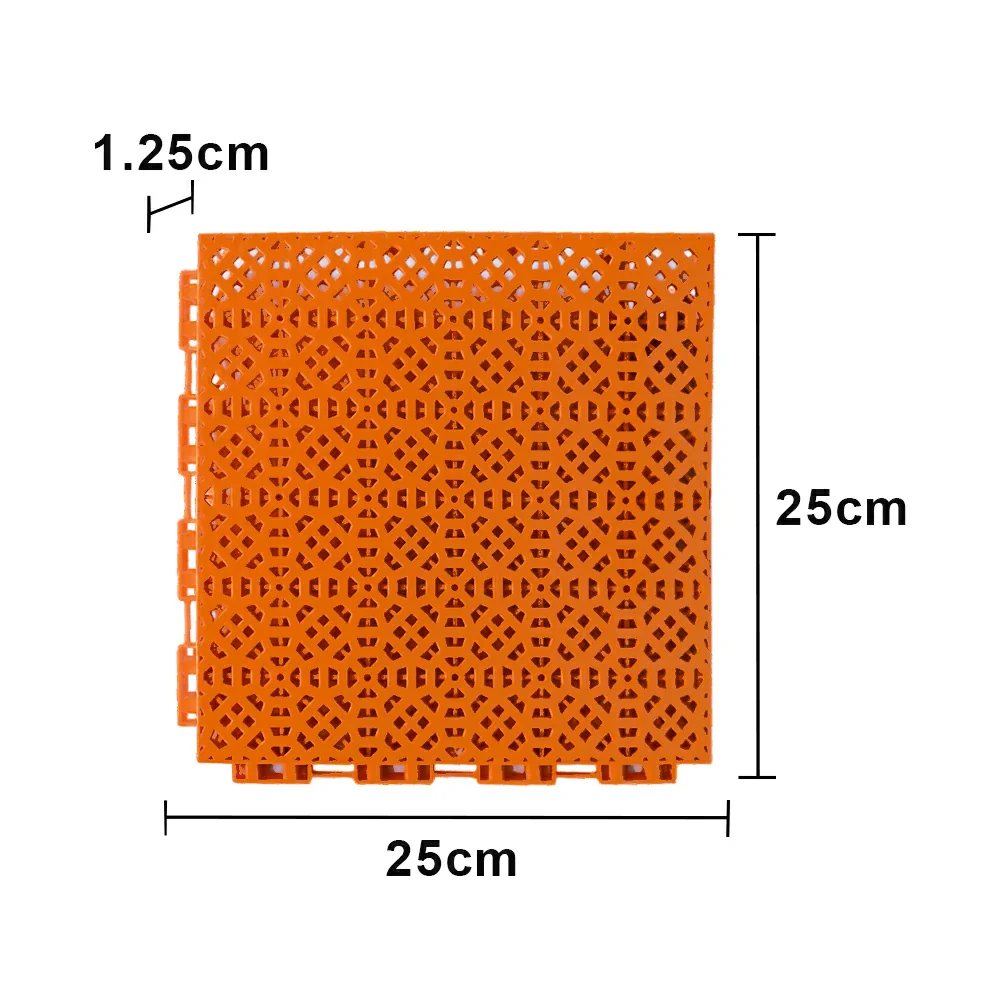 DUNK MASTER Interlocking Sports Floor Tiles - Anti-Slip Grid Pattern Court Flooring 25cm Modular Tiles for Basketball Courts 10/20/30 Square Meters - Orange - Image 5
