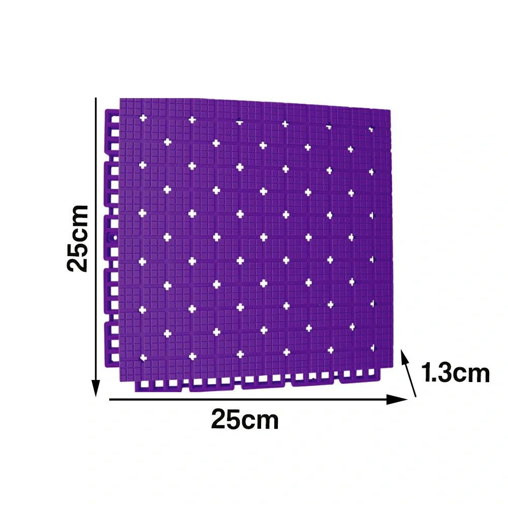 DUNK MASTER Interlocking Sports Flooring Tiles Anti-Slip Shock Absorbing Court Flooring 25cm Modular Tiles 10/20/30sqm Basketball Court Playground - Purple - Image 5