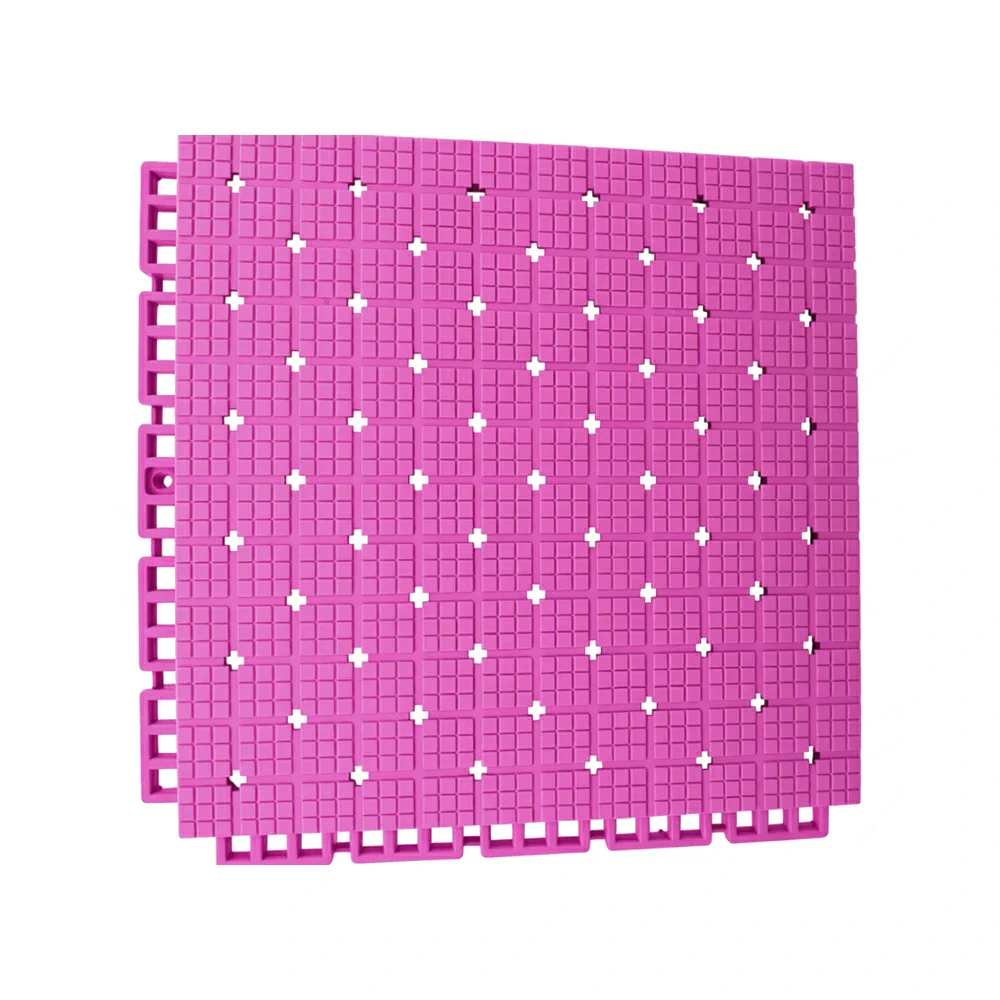 DUNK MASTER Interlocking Sports Flooring Tiles Anti-Slip Shock Absorbing Court Flooring 25cm Modular Tiles 10/20/30sqm Basketball Court Playground - Pink