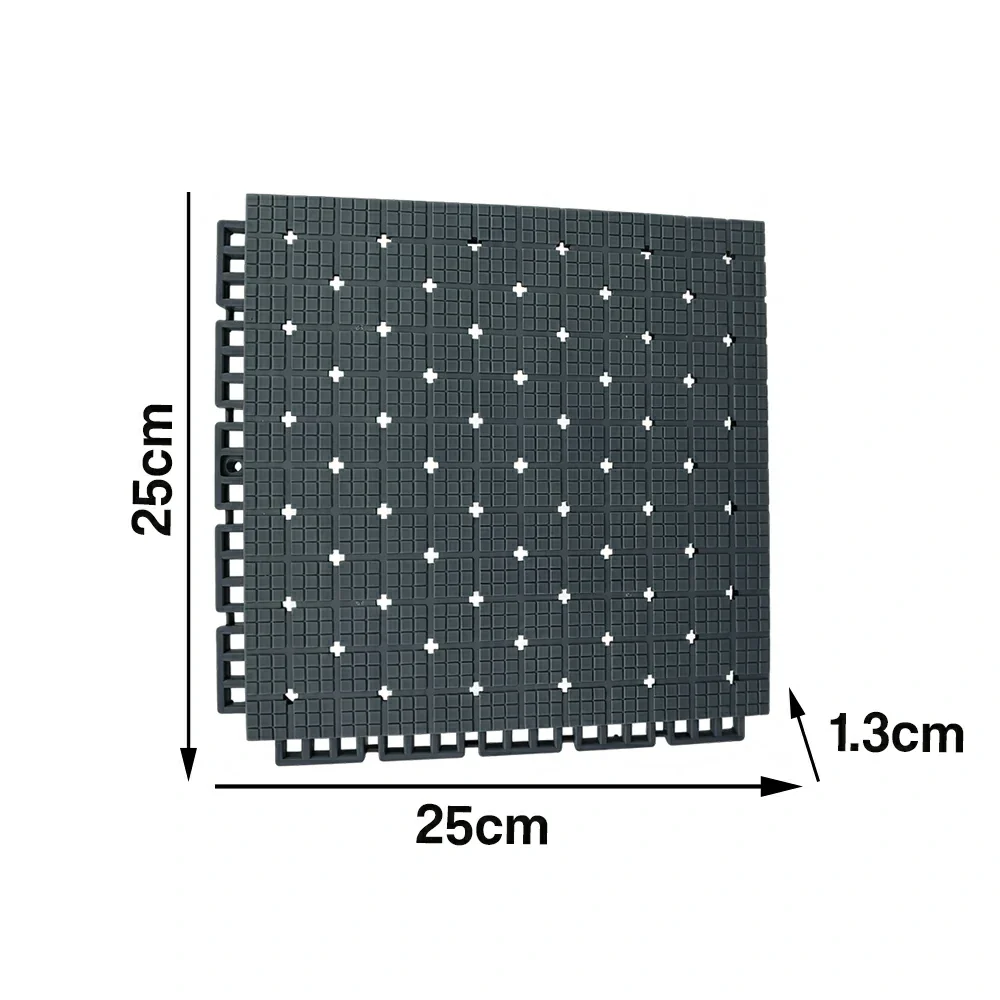 DUNK MASTER Interlocking Sports Flooring Tiles Anti-Slip Shock Absorbing Court Flooring 25cm Modular Tiles 10/20/30sqm Basketball Court Playground - Dark Grey - Image 5