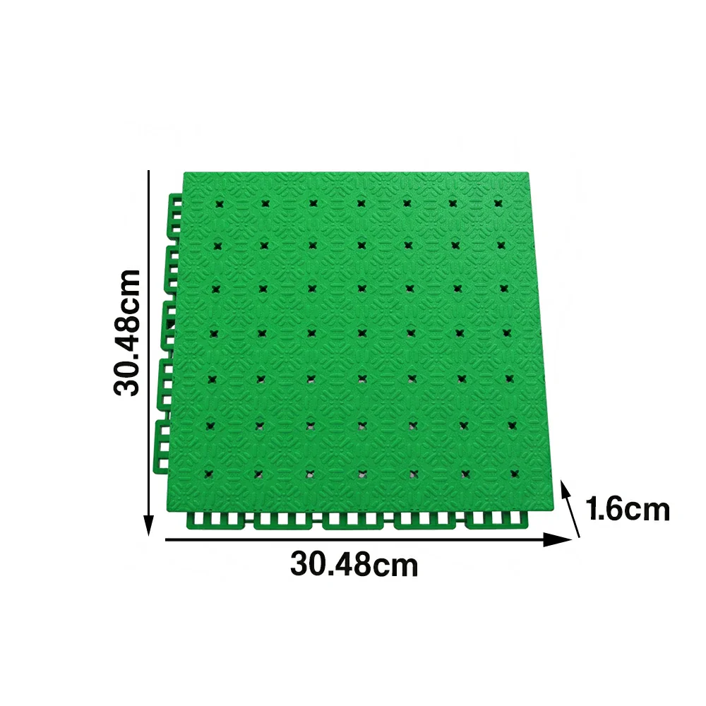 DUNK MASTER Interlocking Sports Flooring Tiles Non-Slip Drainage Court Flooring 10/20/30sqm Outdoor Basketball Court Playground Floor - Emerald Green - Image 5