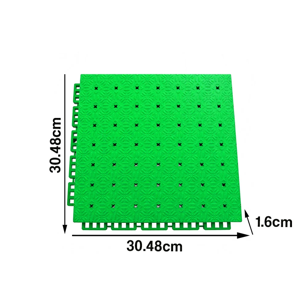 DUNK MASTER Interlocking Sports Flooring Tiles Non-Slip Drainage Court Flooring 10/20/30sqm Outdoor Basketball Court Playground Floor - Apple Green - Image 5