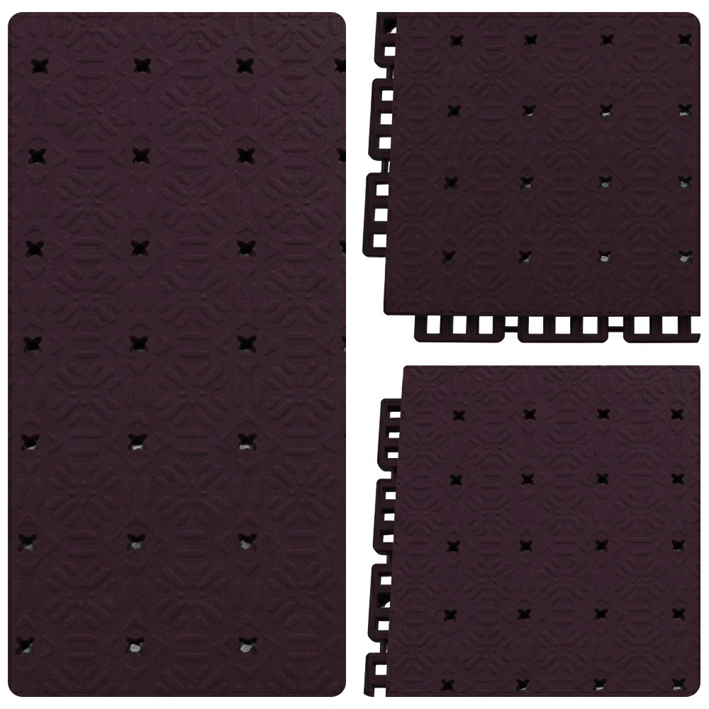 DUNK MASTER Interlocking Sports Flooring Tiles Non-Slip Drainage Court Flooring 10/20/30sqm Outdoor Basketball Court Playground Floor - Coffee - Image 3